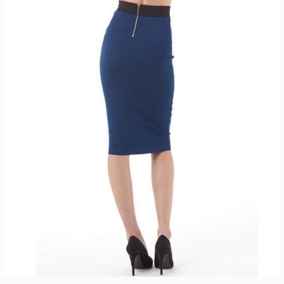 ted baker blue Sashaey Ottoman Knit Skirt 2 nwot - Picture 3 of 7